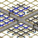 In der Untergrund-Karte lässt sich erkennen welche Gebäude bereits an die Wasserversorgung angeschlossen sind (Screenshot: Sim City 2000)